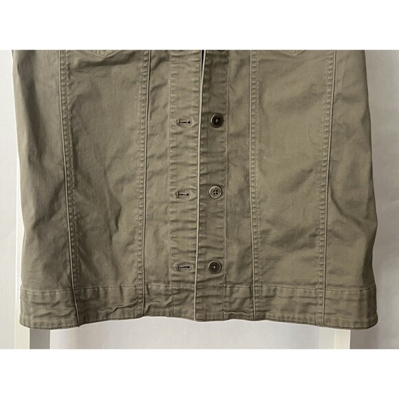 Chico's Design Button Up Twill Vest Womens S (Chico's 0) Khaki Gray Pocket Welt - Picture 7 of 15